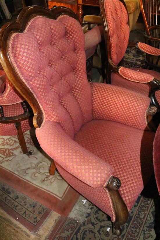 Victorian buttonback armchair